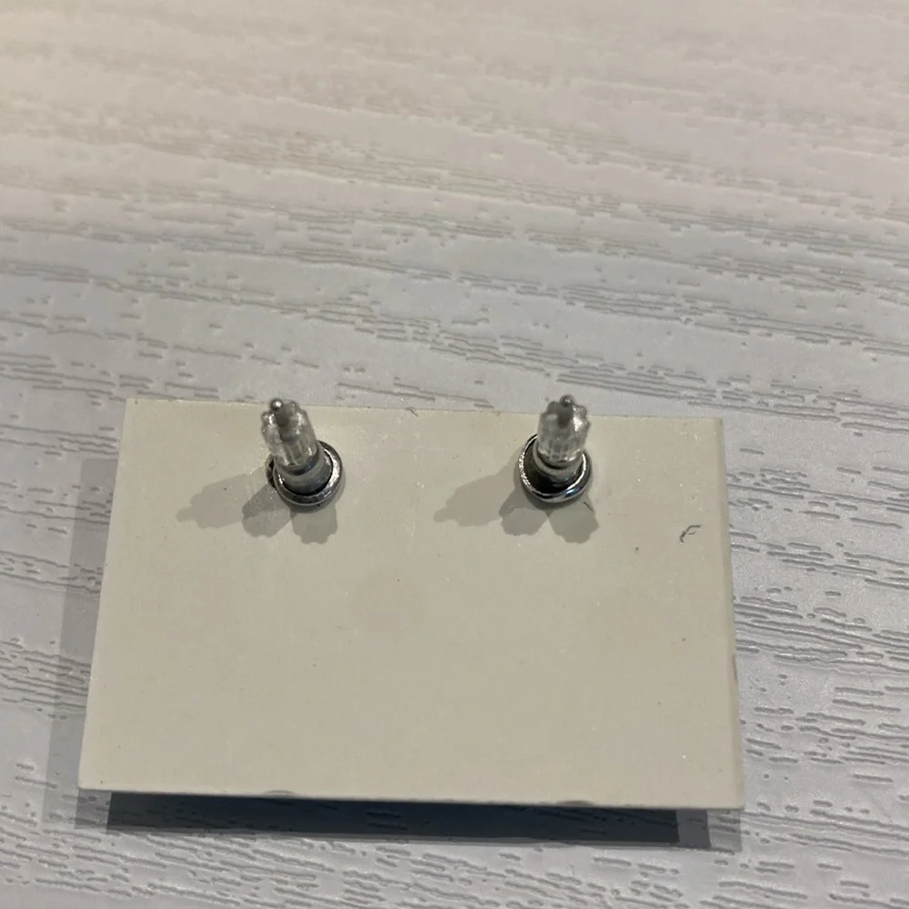 Silver Plated Pear shape and round Cubic Zirconia post dangle Earrings - Picture 4 of 4